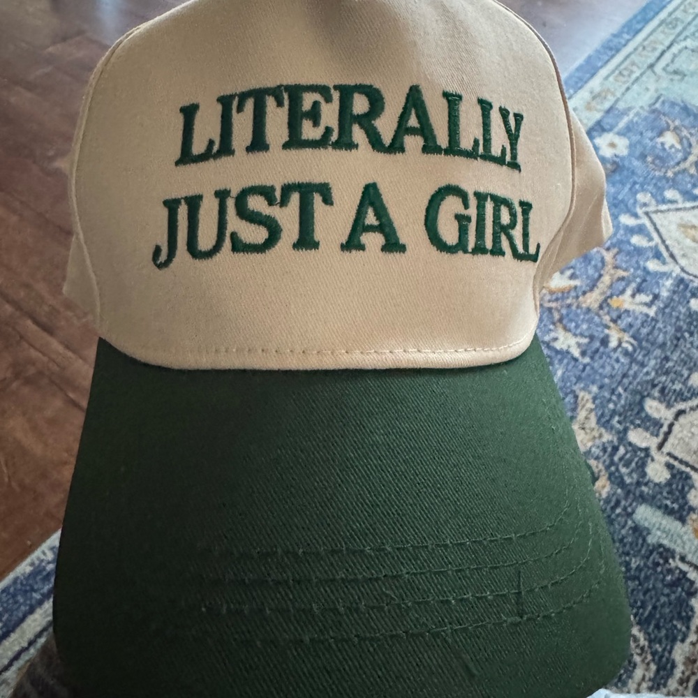 SHEIN Green and White Cap